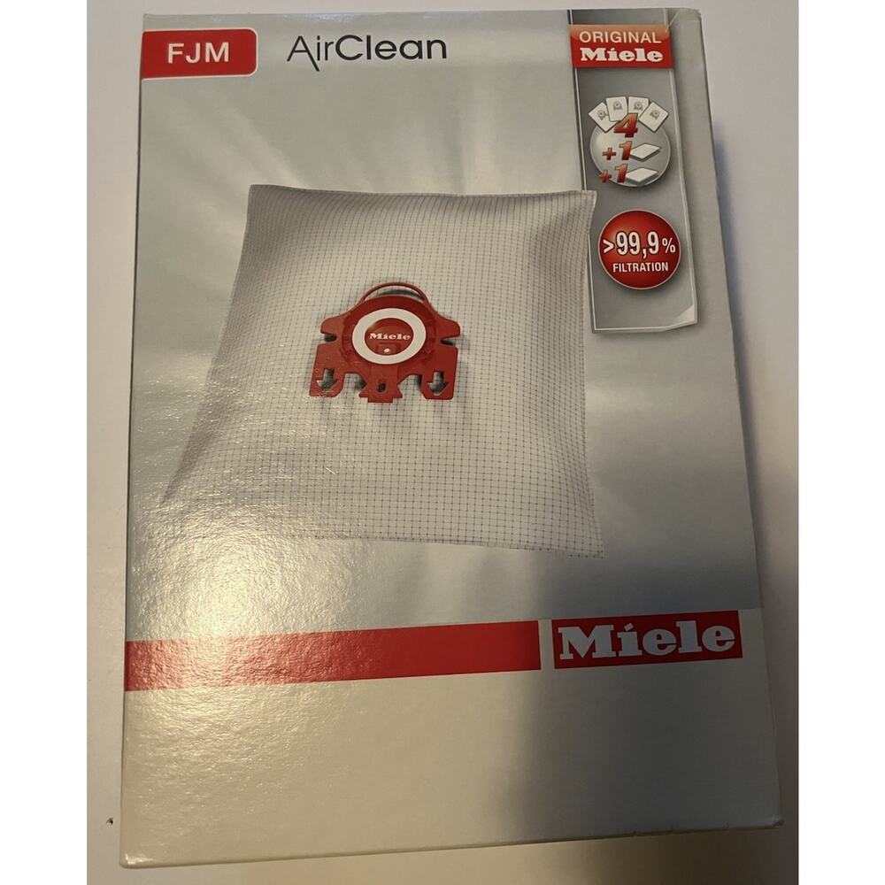 Miele FJM AirClean Filter Bags & Filters. Open Box. 3 Bags + Extra Filters